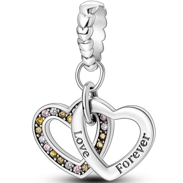 925 Silver Heart Silver Series Pendant Charm Beads Fit Original Bracelet Necklace For Women Diy Making Jewelry Gift