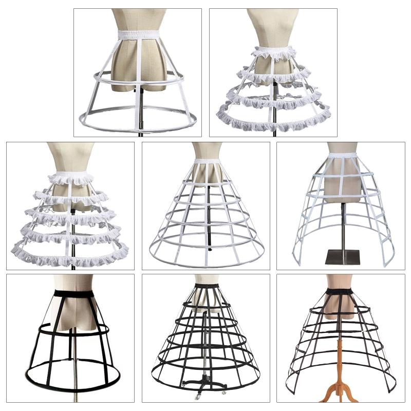 Petticoat Cage Crinoline Half Slips Wedding Accessories 2/3/4/5 Hoops 50s Vintage Short / Long Underskirt for Women