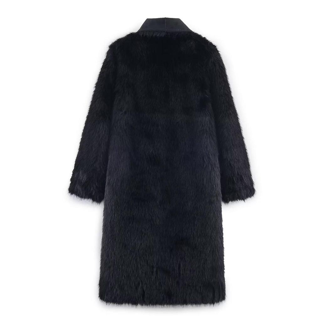 European & American Women's Fashion Reversible Faux Fur Coat - Casual Style