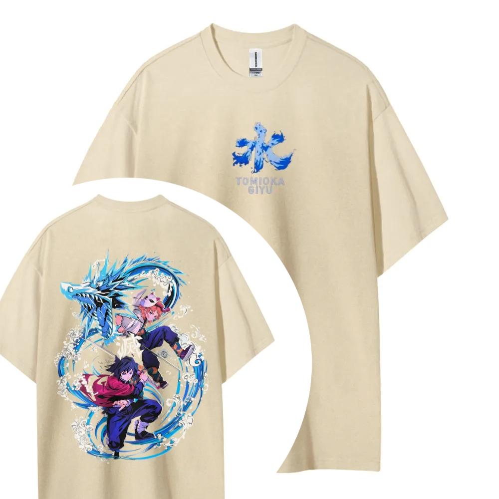 Demon Slayer Tshirt Mens Pure Cotton Casual Round Neck Tshirt Short Sleeve Clothing Summer Sports Casual Short Sleeve Top