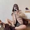 Thin and light European and American fashion women's clothing splicing cotton-padded jacket college slim and thin stand-up collar cotton-padded jac