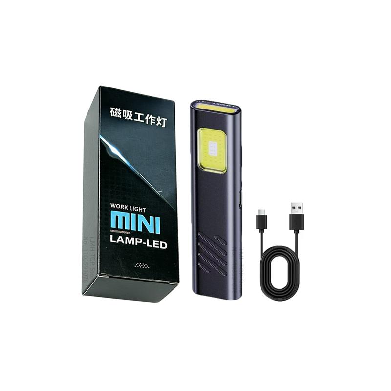 Security Rechargeable Flashlight, Magnetic Work Light, USB C Pocket Torch with Clip, Mini LED Emergency High Power Warning Light