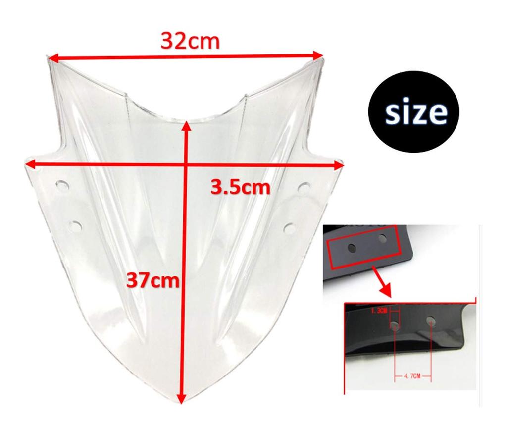 world Imp Motor Motorcycle Ninja 250 Double Bubble Screen for KAWASAKI Ninja250 External Product for KAWASAKI '13 '14 '15 '16 (Smoke Black)