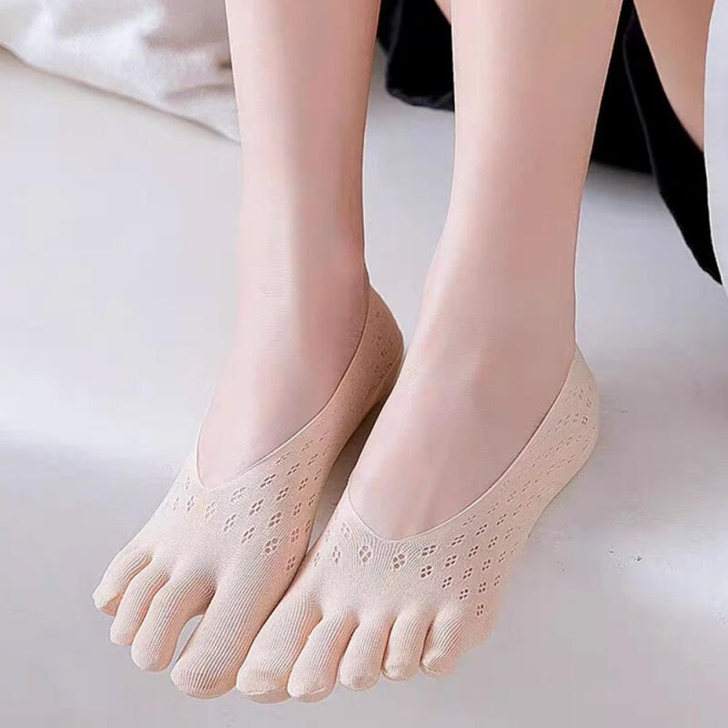 Velvet mesh toe socks