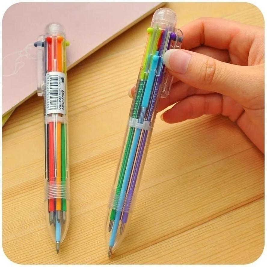 5 Pcs Transparent Cartoon Ballpoint Pen Creative Cute Colorful Swivel Supplies School&Office Supplies Kawaii Stationery