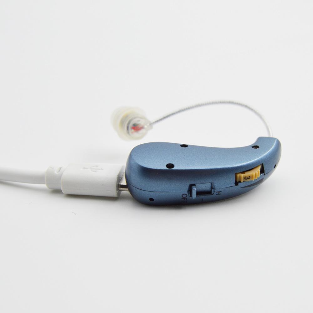 Elderly Hearing Aid: Wireless, Noise-Canceling, Digital, Behind-the-Ear Sound Amplifier with Adjustable Volume