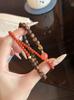 Natural Agarwood Double Circle Bracelet with Nan Hong Color Contrast - Supports Customization