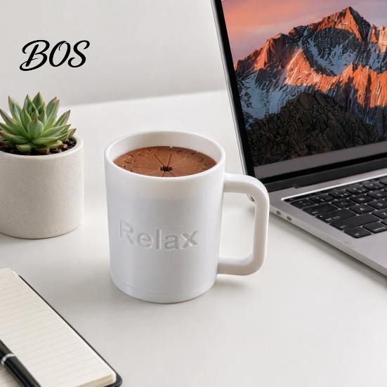 Realistische Kaffeefleck-Dekoration 3D-gedruckter Becher Fidget, Schreibtisch-Spirale Stressabbau Sensorisches Streichspielzeug Spielzeug, Geschenk für Erwachsene Büro Zuhause Liebhaber,