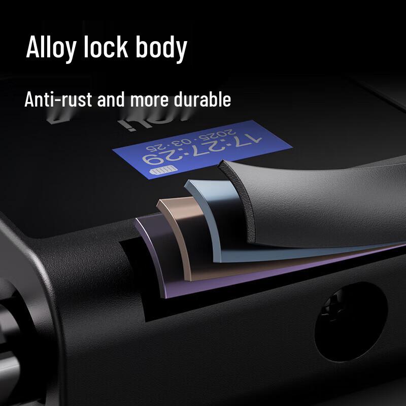 Deli No-Drill Glass Door Fingerprint Lock CN plug (adapter included)