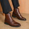 Luksusowe męskie buty Retro Oksfordy Skórzane buty dla mężczyzn Biznesowe botki Wysokiej jakości męskie buty Chelsea Buty Brogue Rozmiar 39-47