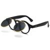 Gafas de Sol Vintage Plegables para Hombres y Mujeres Punk Steam Redondas Doble Capa Gafas de Sol Europeas y Americanas de Moda Gafas