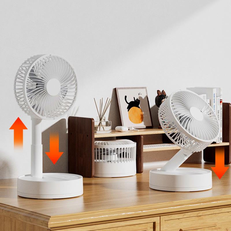 Compact Foldable Office Desk Fan: Rechargeable, Oscillating, Strong Wind, Long Battery Life, Portable for Student Dorms