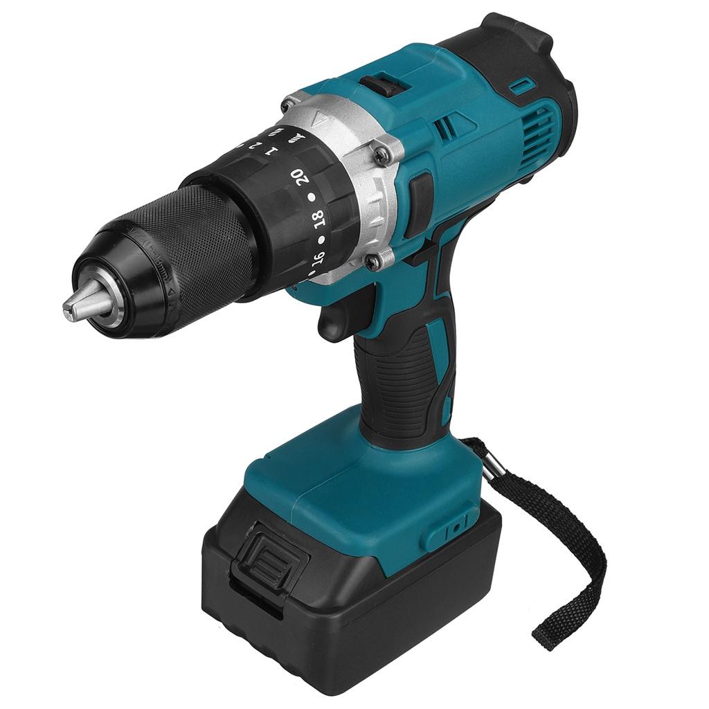 4000 Rpm Blue Brushless Electric Hammer Drill Electric Screwdriver 13mm 520N.m 20+3 Torque Cordless Impact Drill for -18V Battery 3-in-1