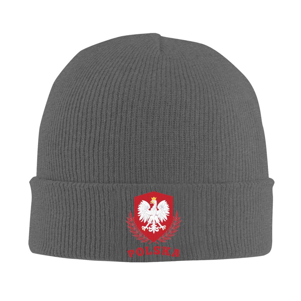 Polska Vintage Poland Polish Flag Knit Hat Beanie Autumn Winter Hat Warm Acrylic Casual Polish Eagle Cap for Unisex Women Gifts