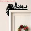 1pcs 2D Christmas Corner Sign Santa Reindeer Santa Claus Frame Acrylic Door Sitter Home Wall Decor Festive Xmas Decoration Gift