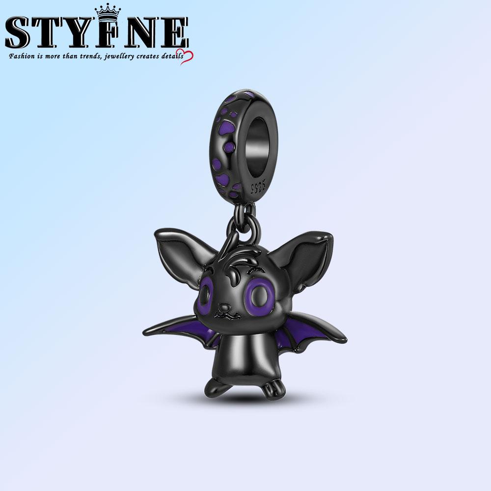 Copper Black Charm Cute Panda Bat Beads Suitable For Diy Birthday Party Gift Jewelry Bracelet Accessories