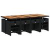 Vidaxl 9-Cz. Garden Furniture Set With Cushions, Black, PE Rattan