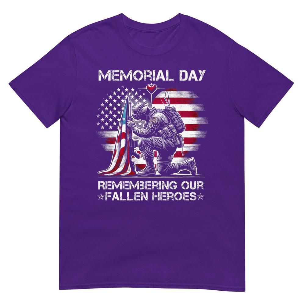 Memorial Day Remembering Our Fallen Heroes Patriotic Us Flag TShirt