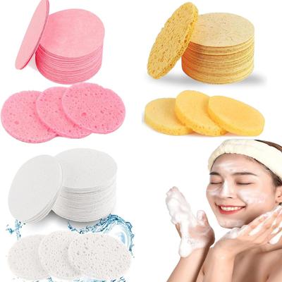 10 Packs of Compressed Facial Sponges, Suitable for Daily Cleansing and Gentle Exfoliation, 100% Natural Cellulose Beauty Sponge