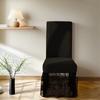 New Milk-Silk Fabric Dining Chair Cover Skirted Design Lace Trim Seat Covers Universal Fit Non-Slip Chair Protectors Living Room