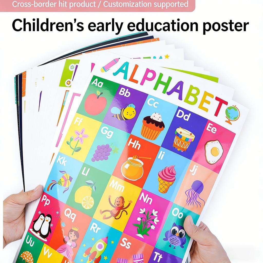 18 Stück Lernposter für Kinder - Vorschul-Lernwandkarten, Kindergartendekoration, Wasserdichte Whiteboard-Kleinkind-Homeschooling-Zubehör