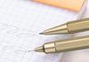 RHODIA Ballpoint Hexagonal Aluminum Hairline Low Viscosity RHODIA cf9360 Pen, Script, 0.7mm, Barrel, Body, Finish, Oil-Based Ink, Gold,