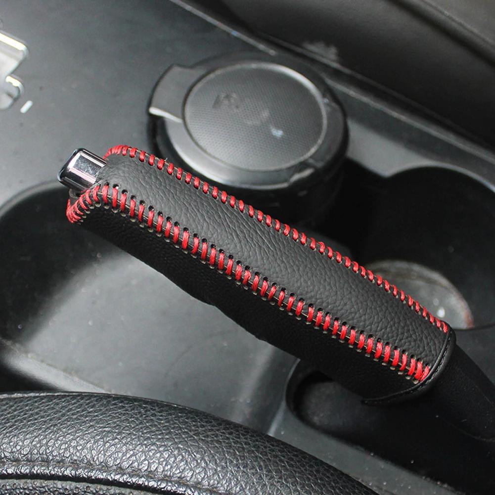 Freno a mano in pelle PU per auto Antiscivolo Freno di stazionamento automatico Copertura leva del cambio Coperture per leva del cambio Collari Copertura freno a mano