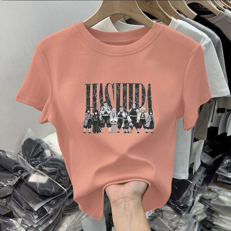 Ghost Annihilation Blade Periferyjny Staw Węgiel Jiro Czysta Bawełna Tide Luźny Krótki Rękaw Drukowane Męskie Damskie T-Shirty Komiksy
