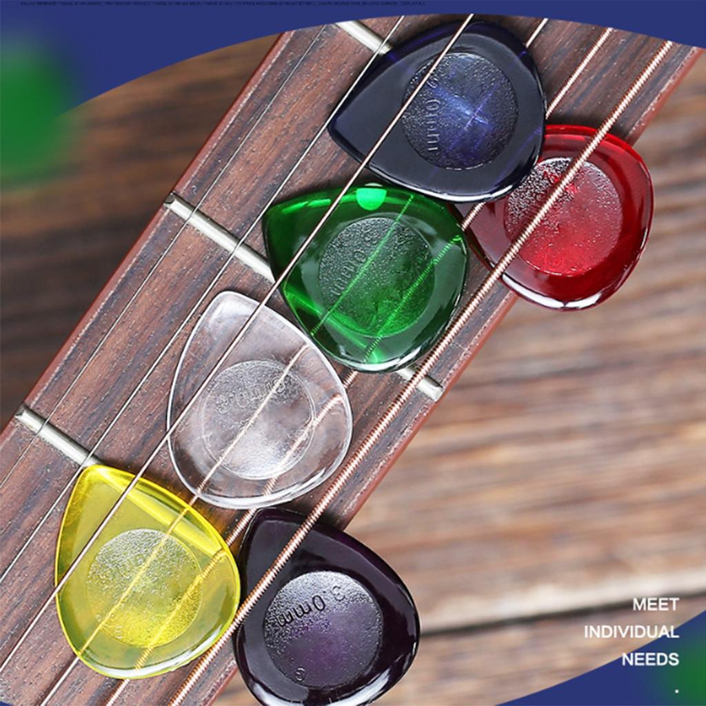 6 Pcs Acoustic Guitar Bass Pick Plectrums Large Size Electric Guitar Pick Water Drop Shaped Guitar Pick Durable