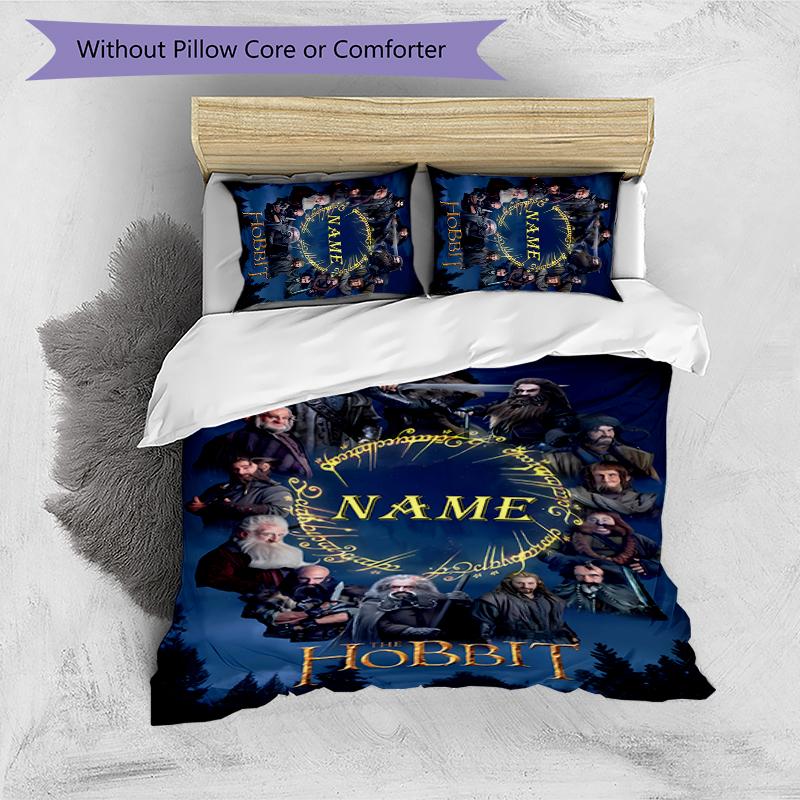 3pcs Custom Name The Fellowship of the Ring Bedding Set Duvet Cover Closure Includes 1 Duvet Cover & 2 Pillowcases for All Seasons Bedroom Decor