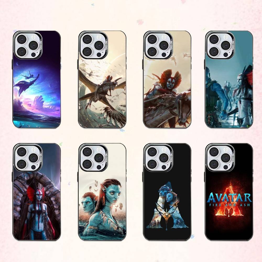A-Avatar Fire and A-Ash Hot Movie Phone Case For iPhone17,16,15,14,13,12,11 Plus,Pro Max Colored Silver Plated Inside Cover