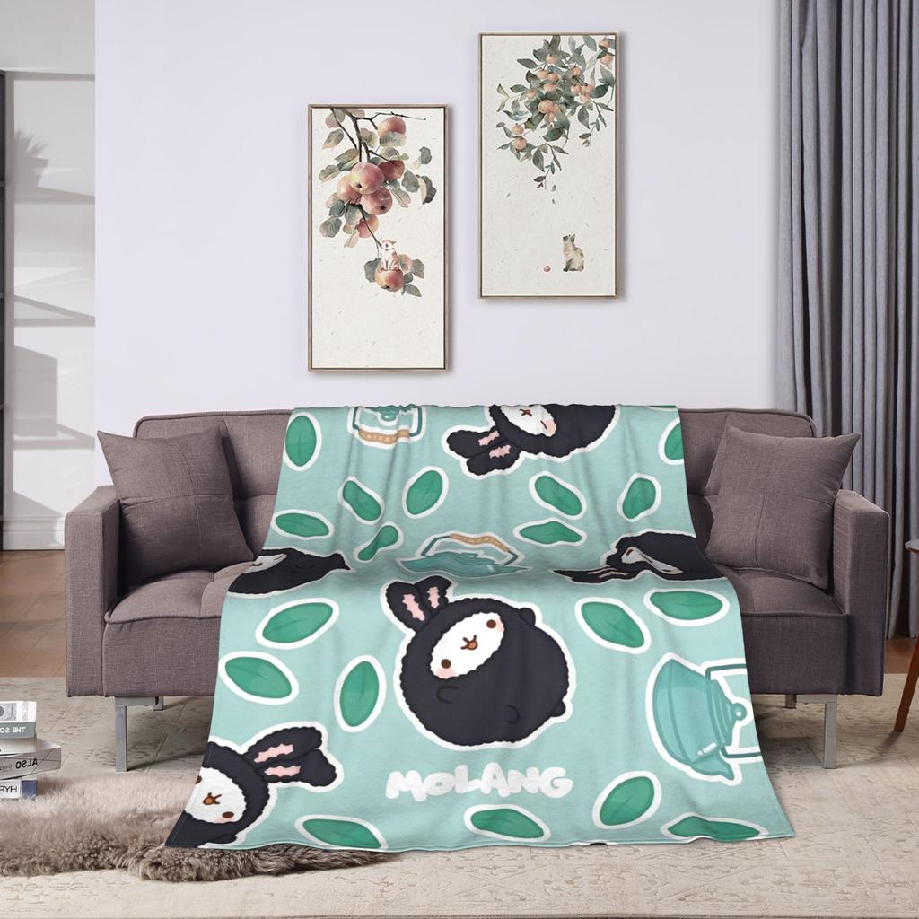 Cute Anime M-Molangs Blankets Fleece Decoration Multifunction Soft Throw Blankets for Bedding Outdoor Bedspread