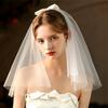 WTEMPO 1pz White Bow Headwear da Sposa Elegante di Alta Gamma Headwear per Abito da Sposa Look da Matrimonio
