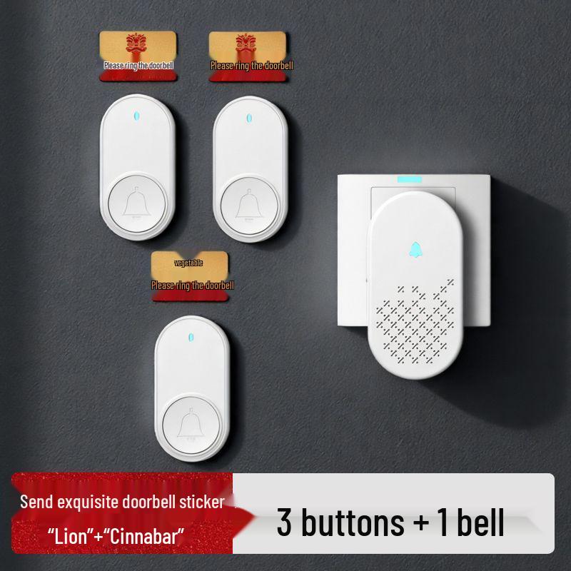 Wireless Long-Distance Smart Doorbell for Home & Office - One-to-Two Remote Control with Adjustable Volume for Elderly Assistance