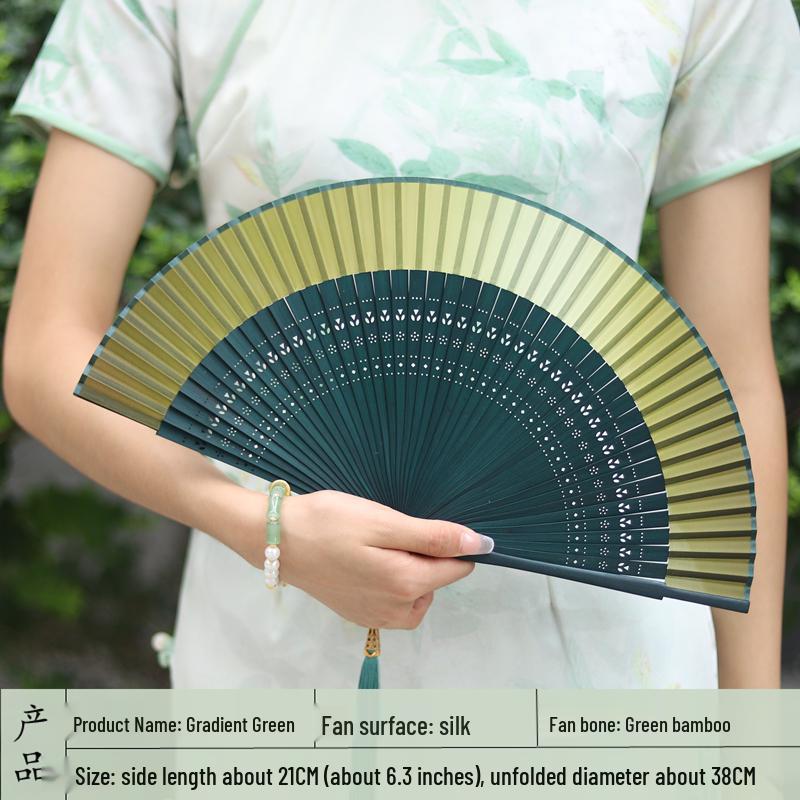 Red Ancient Style Chinese Folding Dance Fan - Easy To Open & Close, Perfect for Hanfu, Cheongsam, and Runway Shows