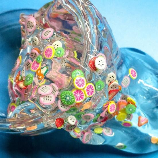 Transparent Sliced Fruit Salad Slime Magic Mud Putty Stress Relief Sludge Toy