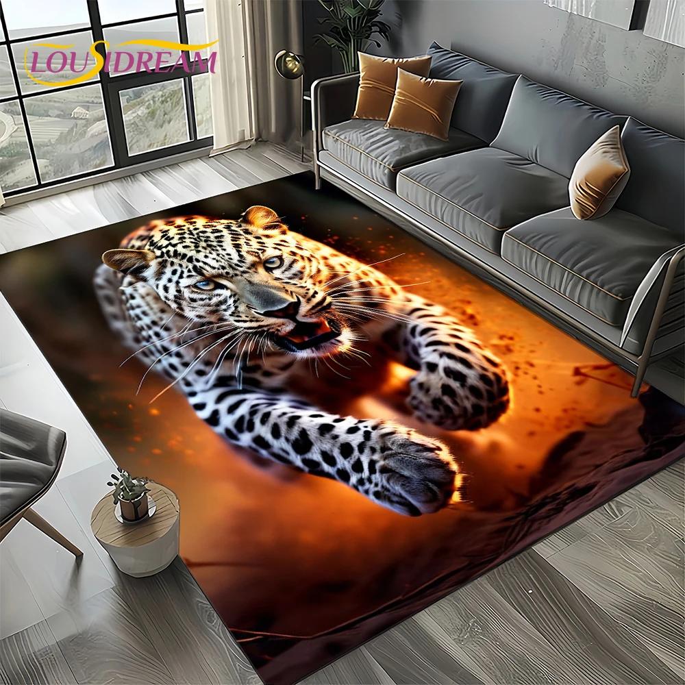 27 Style New Fierce Tiger Lion Leopard Beast Animal Wildlife Cartoon Carpet Rug for Living Room Bedroom Sofa,Non-slip Floor Mat