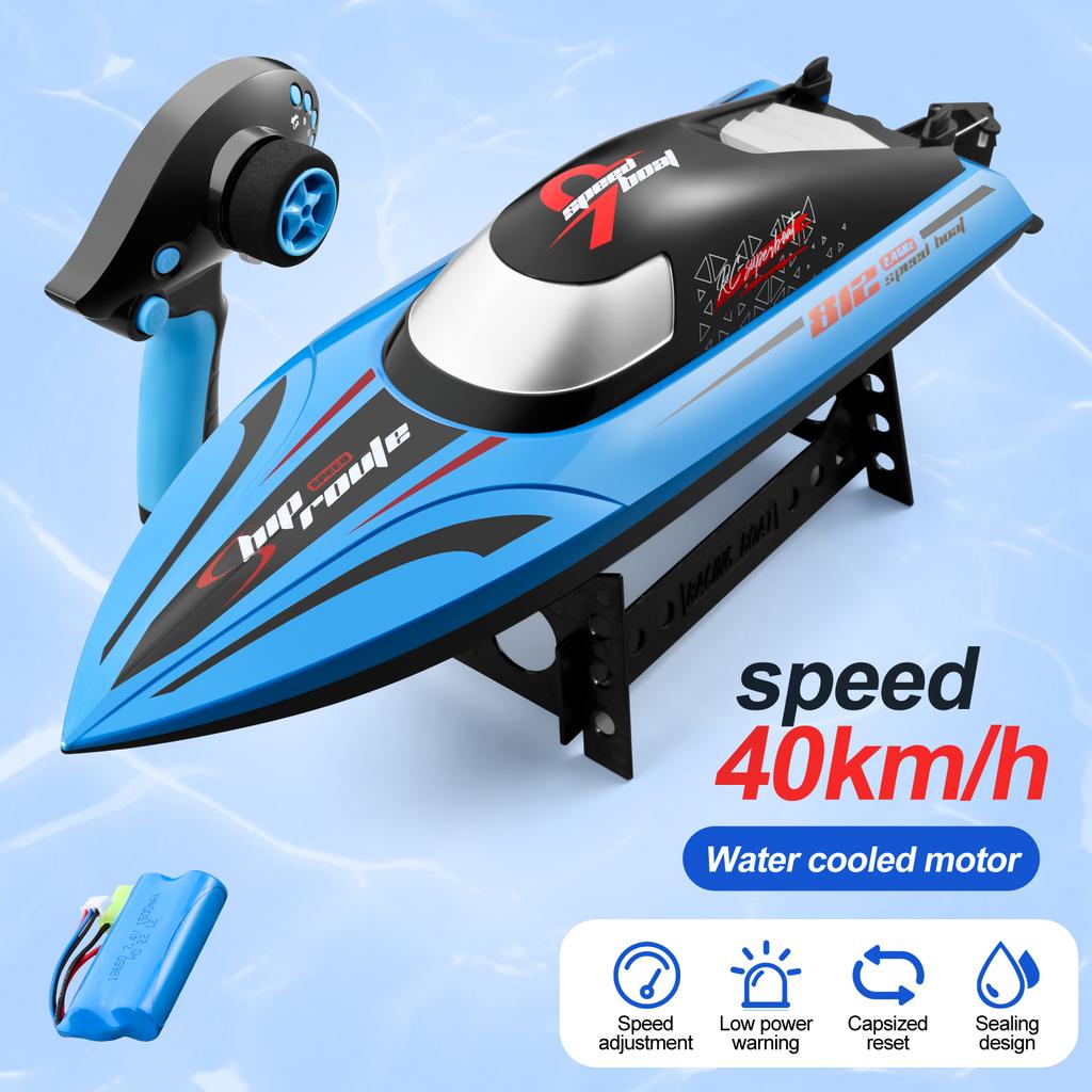 RC Speedboat High-Speed 2.4G Radio Controlled Boat Long Endurance Remote Control Toys for Boys Kids Outdoor Toy Children Gifts