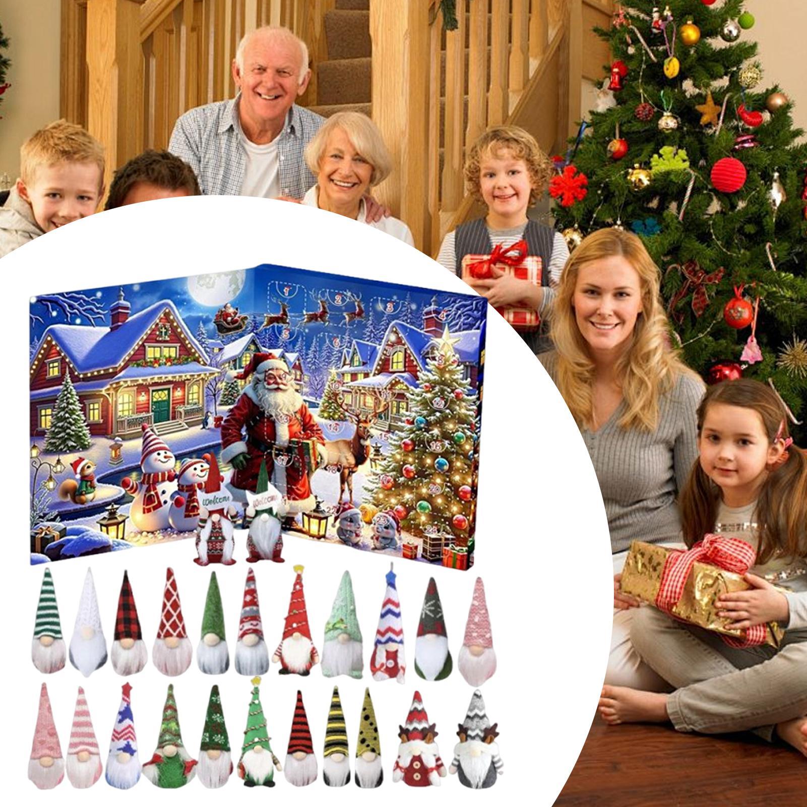

24 days countdown to Christmas surprise Gift Box 2025 Christmas Dwarf Gnome Dolls Toys for Desktop Christmas Decoration 35x30cm