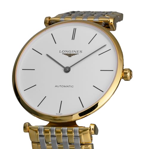 Longines Men's LA GRANDE CLASSIQUE Automatic Watch, Water Resistant, Sapphire Crystal, White Dial, Stainless Steel, L4.908.2.12.7, Silver and Gold