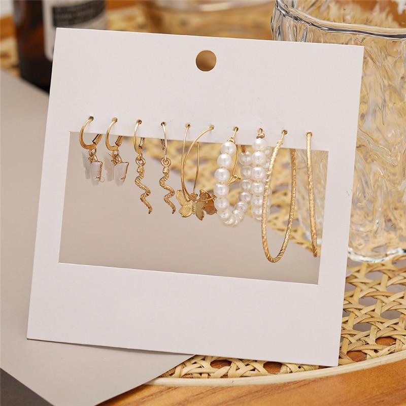 IF ME Trendy Geometirc Gold Round Hoop Earrings Set For Women Big Leopard Resin Hoop Earrings Accessories Jewelry Party