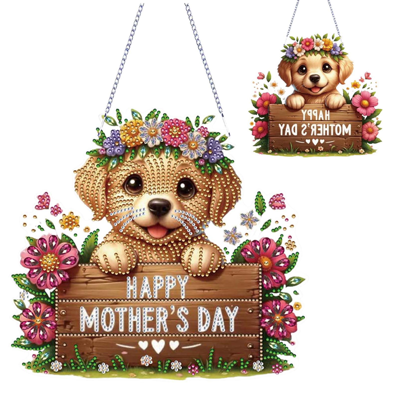 Rhinestone Diamond Art Window Pendants Acrylic Special Shaped Beautiful Pattern Diamond Painting Hanging Decorations for Adults
