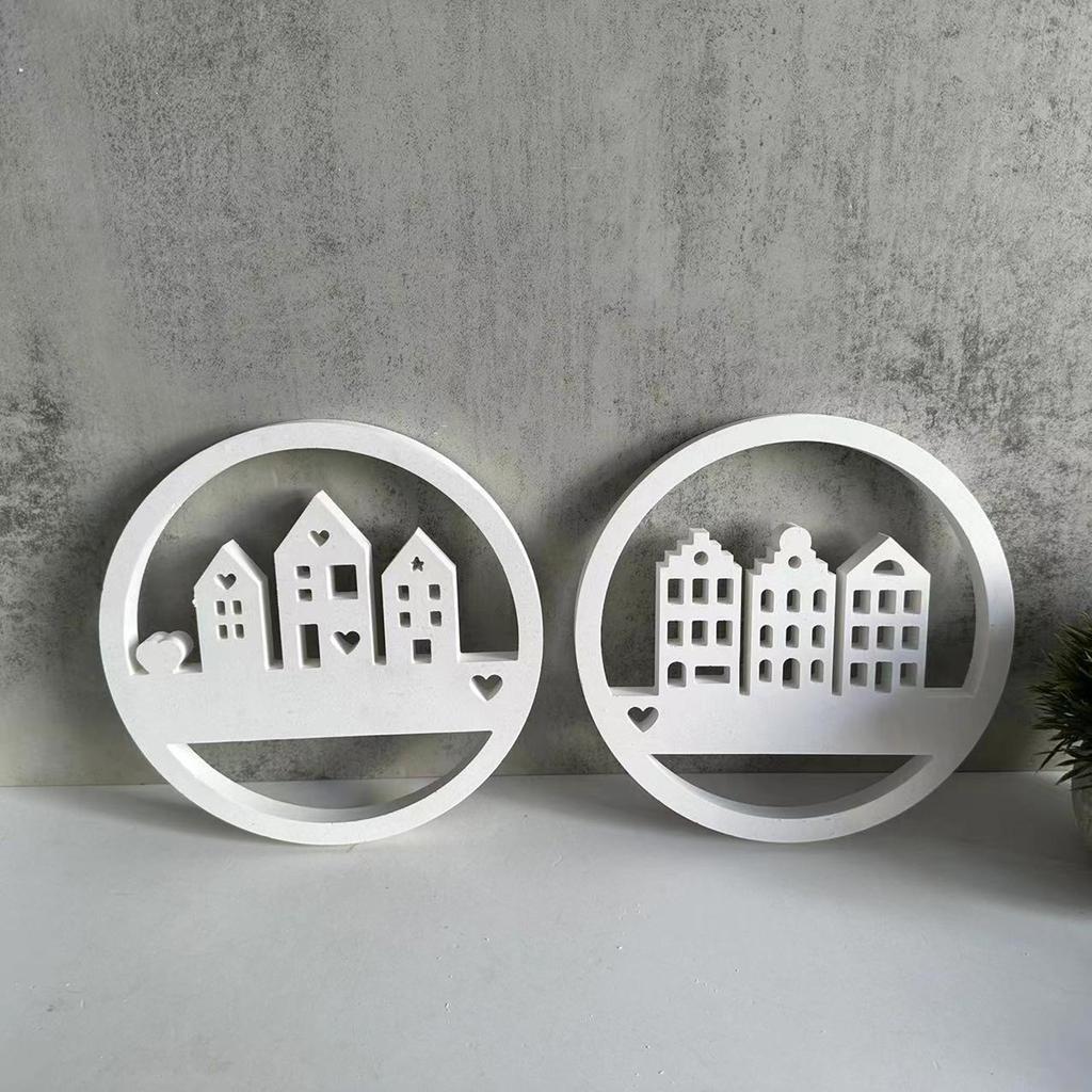 Pastries Silicone Mold Round Heart House Aromatherapy Pendant Molds Gypsum Ornaments Mould Home Decorations Mould