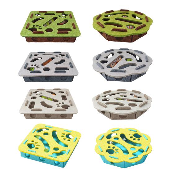 Cat Scratch Enrichment Box Interactive Felt Scratch Toy Fun Maze Box Cat Puzzle Toy