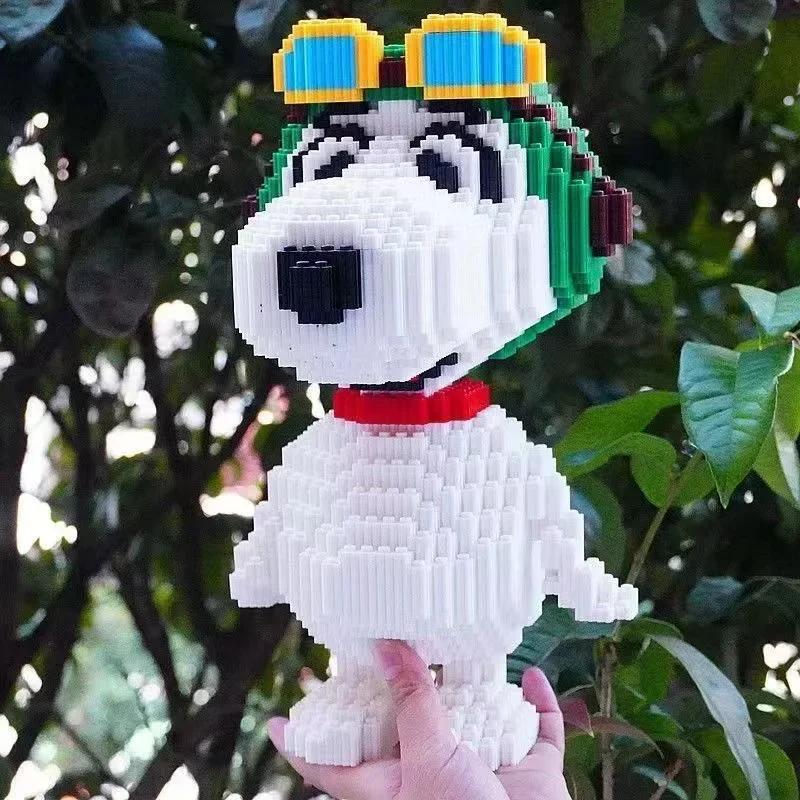 Interesting Toys And Dolls Unisex Kids Cartoon Doll Snoopy Building Blocks Children's Assembly Toys Small Particle Bricks Diy Model Desktop Decoration Kids Gift