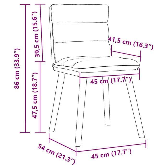 VidaXL Dining Chairs Set of 6 Dark Grey Fabric 3315664