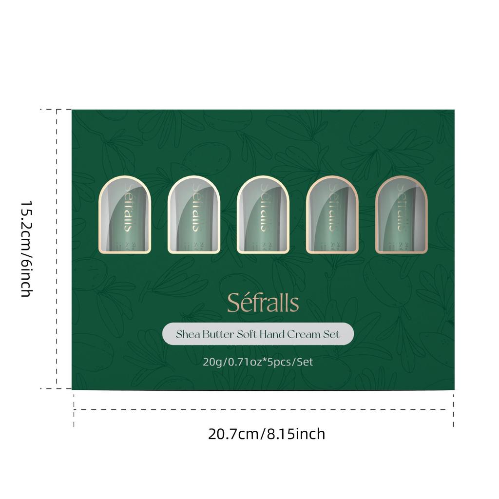 Sefralls Set di creme per le mani al burro di karité 20 g*5 pz/set, crema per la cura delle mani idratante, non irritante e confortevole, che previene la secchezza delle mani