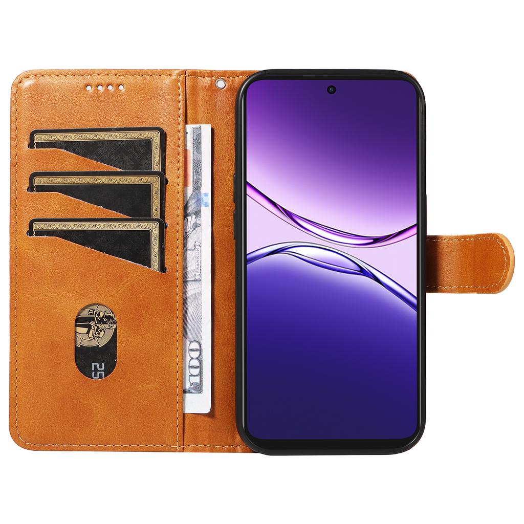For Oppo A5 Energy 5G (China)/Oppo A5 Pro 4G (Global) Wallet Case T-Shape Lines Leather Phone Cover Stand
