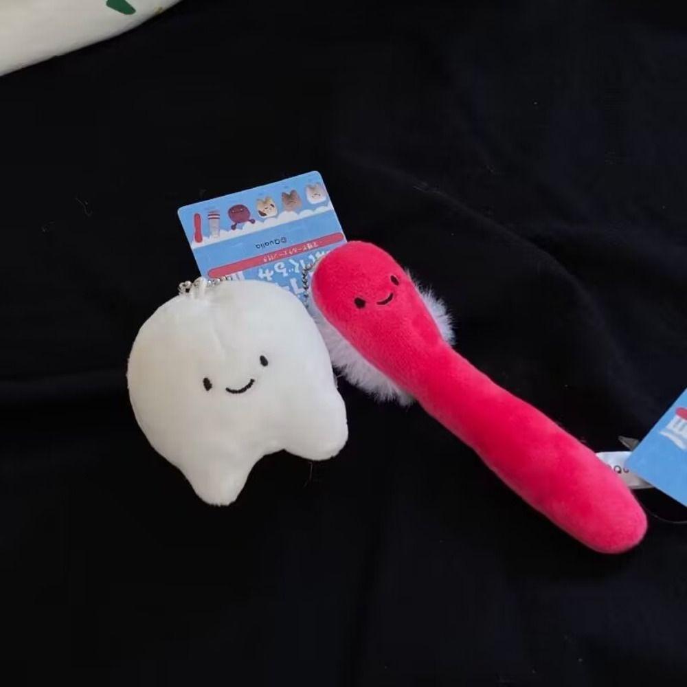 Cartoon Zähne Plüsch Schlüsselanhänger Weiche Pflege für Zähne Anhänger Lieblich Zahnärztliches Geschenk