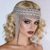 Simple Bridal Headband Rhinestone Party Hair Chain for Women Boho Indian Forehead Headpiece Alloy Accessory Jewelry